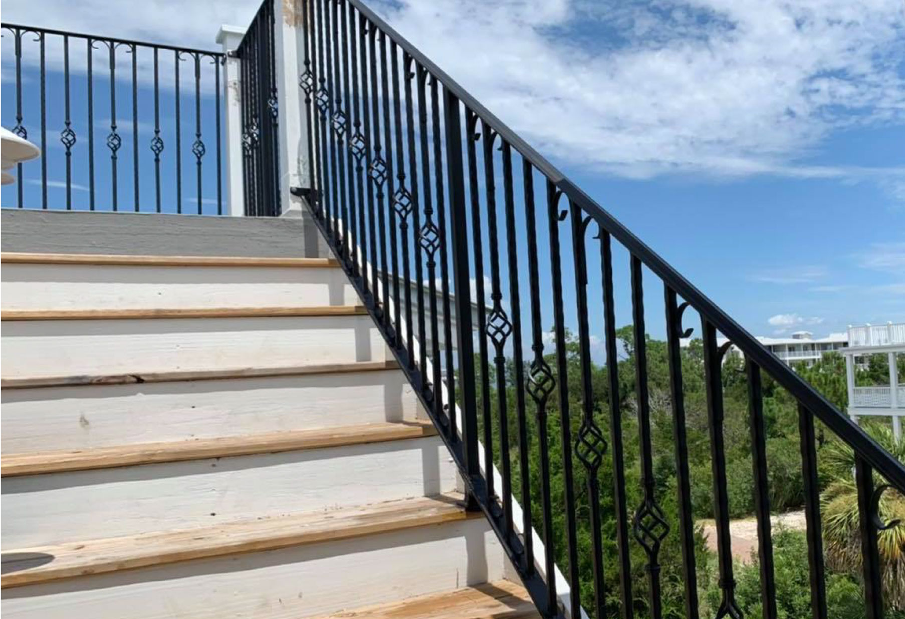On-Site Metal Machining & Fabrication of black handrail by Mobile Metalworks LLC