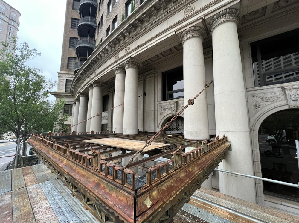 MMW-Ponce_Condo- streetside Ponce Condo front entrance canopy restoration 2023
